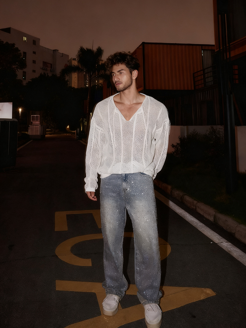 2026 Trendy Gradient Wide Leg Pants with Rhinestones | Slimming & Head-Turning Sparkly Ombre Wide Leg Pants | Rhinestone Details for a Bold, Head-Turning Look Retro Ombre Wide Leg Pants with Rhinestones | Trendy Unisex Fashion for 2026